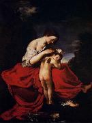 Giovanni da san giovanni Venus Combing Cupids Hair oil on canvas